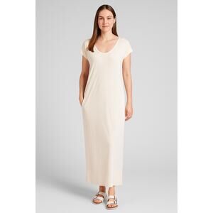 Athleta Martinique Maxi Dress Asiago White Athleisure Travel Casual | Small